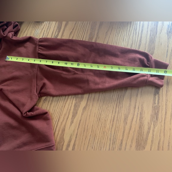 Madewell Drop Shoulder Rust Colored Cotton Blend Pullover Hoodie - Picture 9 of 10